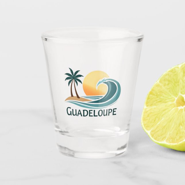 Guadeloupe shot glass (Front)
