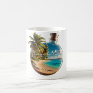 Guadeloupe Souvenir Bottle: Tropical Beach Coffee Mug