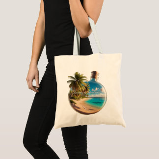 Guadeloupe Souvenir Bottle: Tropical Beach Tote Bag