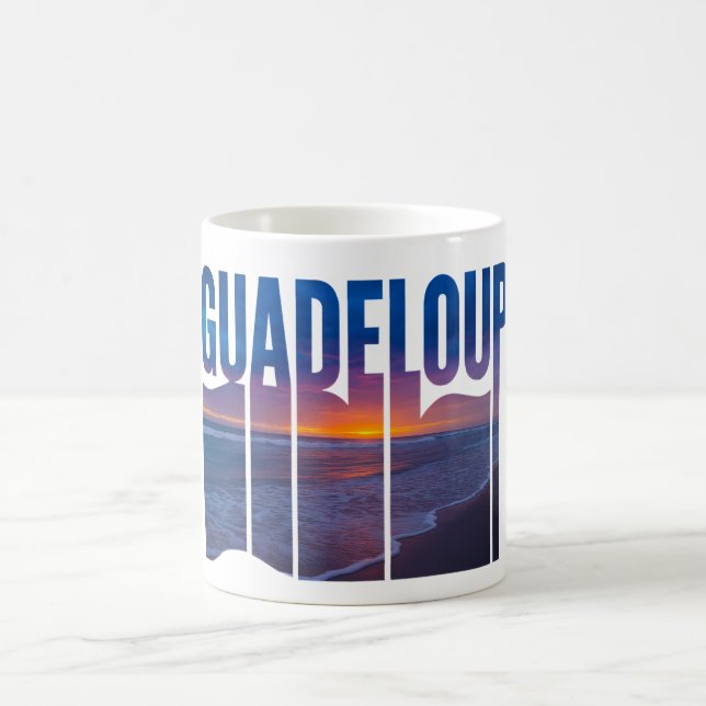 Guadeloupe: Tropical Caribbean Sunset Coffee Mug (Center)