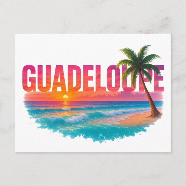 Guadeloupe Tropical Sunset Postcard (Front)