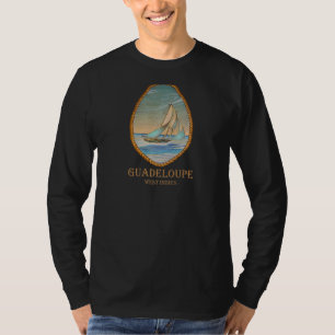 Guadeloupe West Indies Vintage Retro Sailboat Vaca T-Shirt
