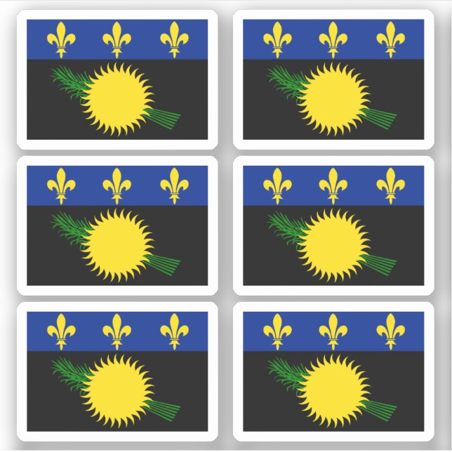 Guadeloupean flag sticker (Front)