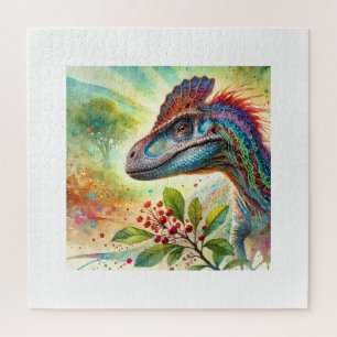 Guaibasaurus in watercolor 060924AREF119 - Waterco Jigsaw Puzzle