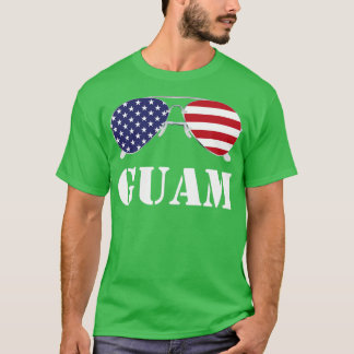 Guam American Flag Sunglasses Patriotic T-Shirt
