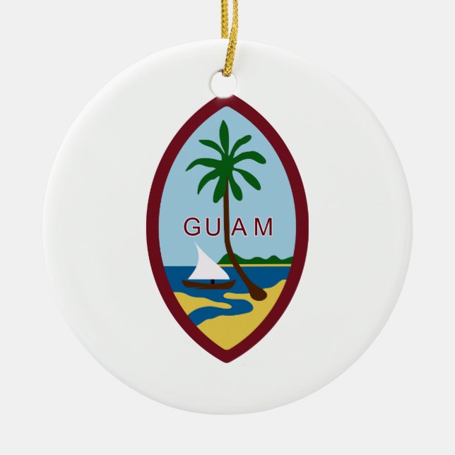 Guam Coat of Arms Ceramic Tree Decoration (Front)