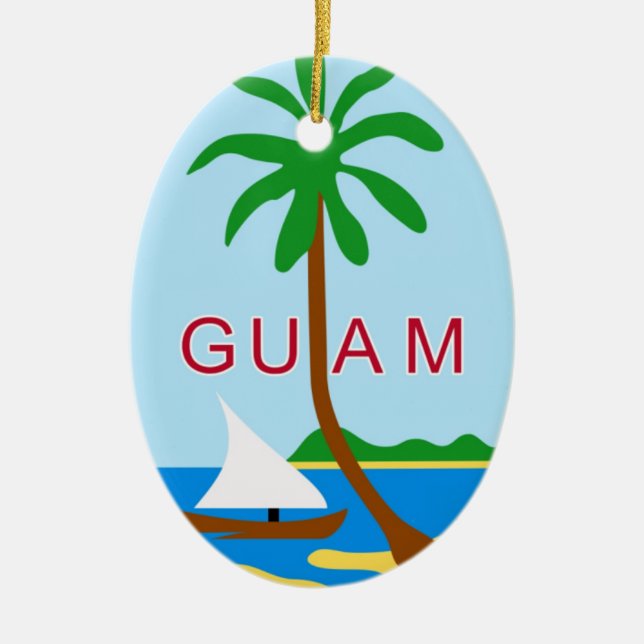 GUAM - emblem/flag/coat of arms/symbol Ceramic Tree Decoration (Front)