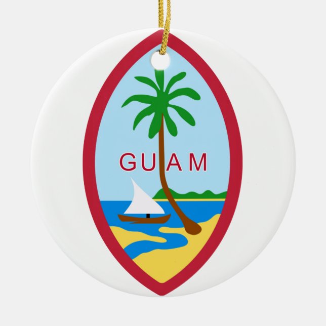 GUAM - emblem/flag/coat of arms/symbol Ceramic Tree Decoration (Front)