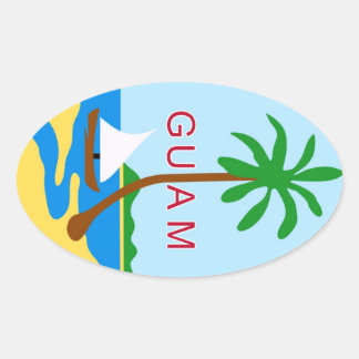 GUAM - emblem/flag/coat of arms/symbol Oval Sticker