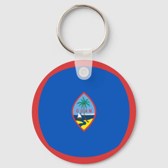 Guam Fisheye Flag Keychain (Front)