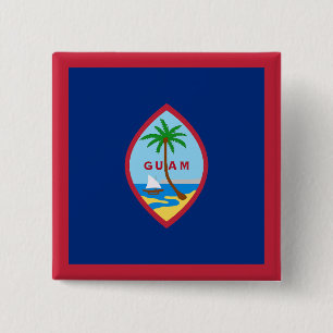 Guam Flag 15 Cm Square Badge
