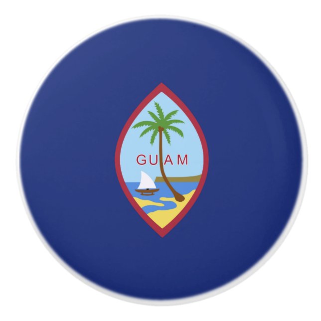 Guam flag ceramic knob (Front)