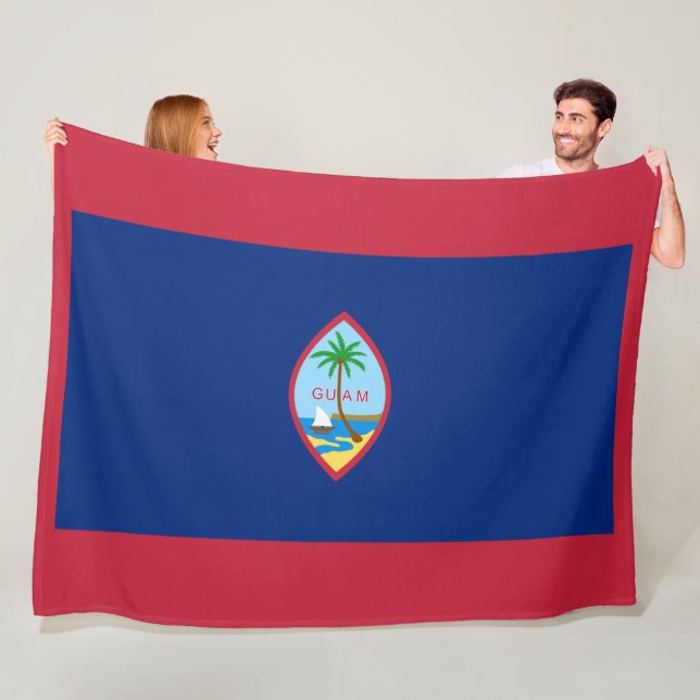 Guam Flag Fleece Blanket (In Situ)