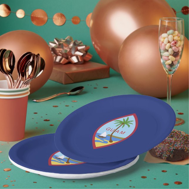 Guam flag paper plate (Multi)