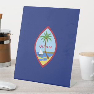 Guam flag pedestal sign