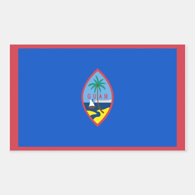 Guam Flag Rectangular Sticker (Front)