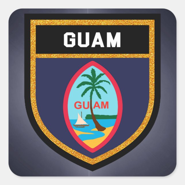 Guam Flag Square Sticker (Front)