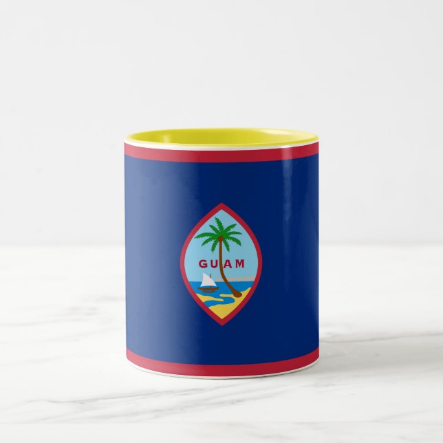 Guam Flag Two-Tone Coffee Mug (Center)