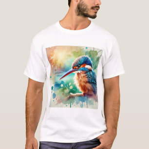 Guam Kingfisher Bird 150624AREF120 - Watercolor T-Shirt