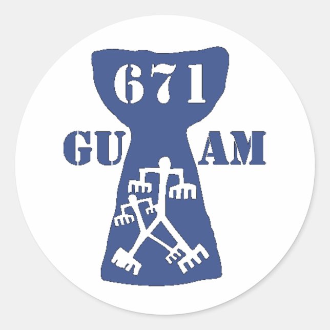 Guam latte stone classic round sticker (Front)