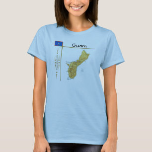 Guam Map + Flag + Title T-Shirt