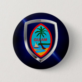 Guam Mettalic Emblem 6 Cm Round Badge