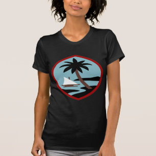 Guam Palm tree and beach peace calm joy T-Shirt