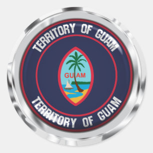 Guam Round Emblem Classic Round Sticker