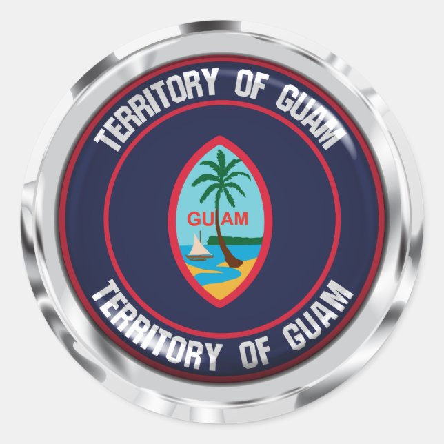 Guam Round Emblem Classic Round Sticker (Front)