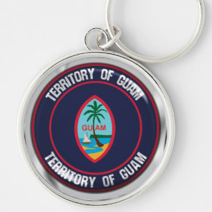 Guam Round Emblem Key Ring