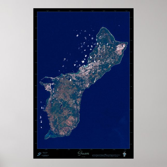 Guam satellite poster photo print map (Front)
