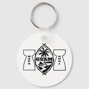 Guam seal with latte stones key ring