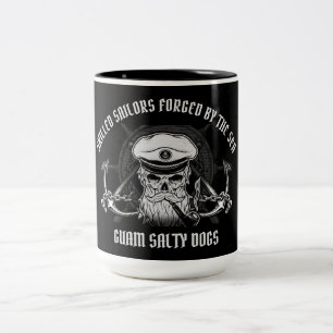 GUAM  SKILLED SAILORS / SALTY DOGS Two-Tone COFFEE MUG