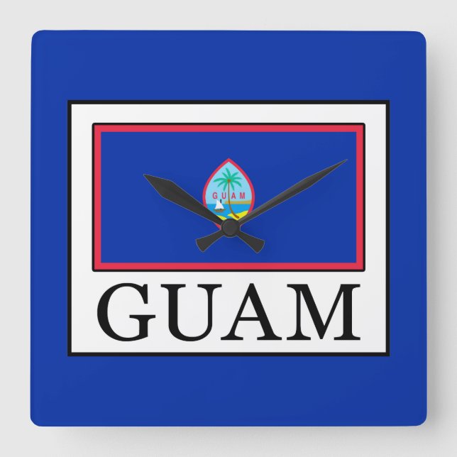Guam Square Wall Clock (Front)