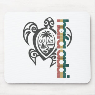 Guam Turtle Hafa Adai Guam Fishing Shirt Chamorro  Mouse Pad