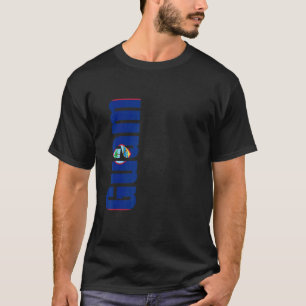 Guam with flag colours on the side of T-Shirt