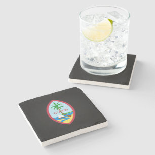 Guamanian coat of arms stone coaster