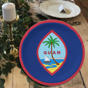 Guamanian Flag plates, party, sports, Guam Paper Plate