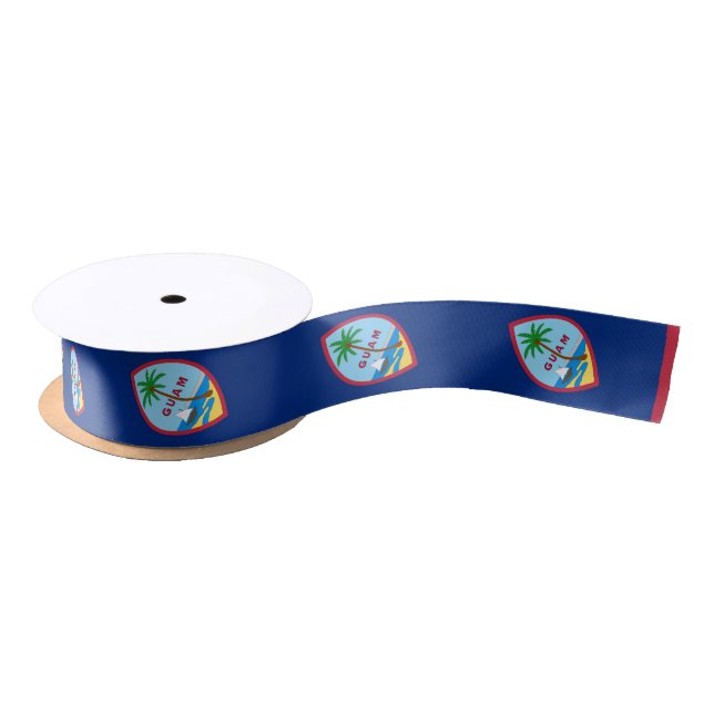 Guamanian Flag ribbon, USA, Guam fashion /sports Satin Ribbon (Spool)