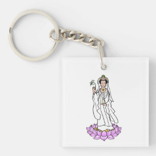 Guan Yin Bodhisattva on Lotus Acrylic Keychain