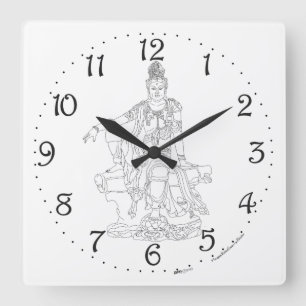 Guan Yin Square Wall Clock