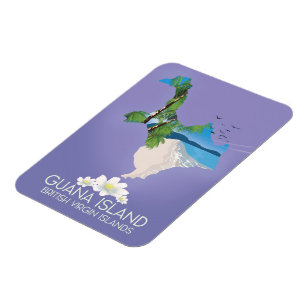 Guana Island British Virgin Islands travel poster Magnet