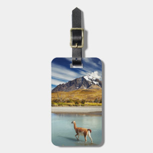 Guanaco crossing the river in Torres del Paine Luggage Tag