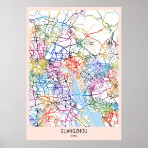 Guangzhou China City Map Poster