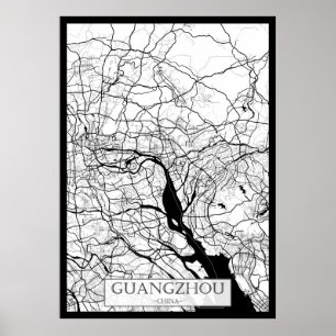 Guangzhou China Map Poster