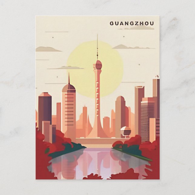 Guangzhou China Travel Art Vintage Yunnan Postcard (Front)