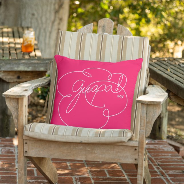 GUAPA soy - Bold CloudS - White Script Cushion (Chair)