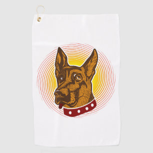 Guard Dog Belgian Malinois Shepherd Golf Towel