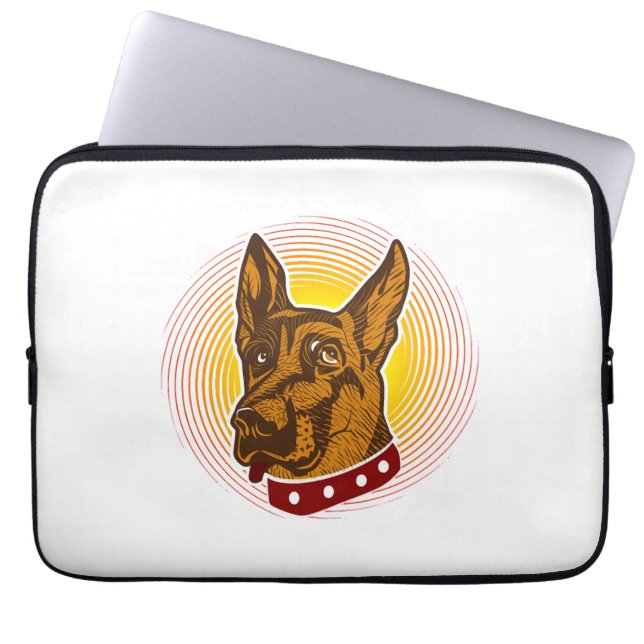 Guard Dog Belgian Malinois Shepherd Laptop Sleeve (Front)