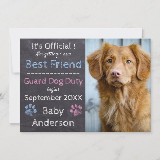 Guard Dog Duty Pregnancy Announcement (Front)